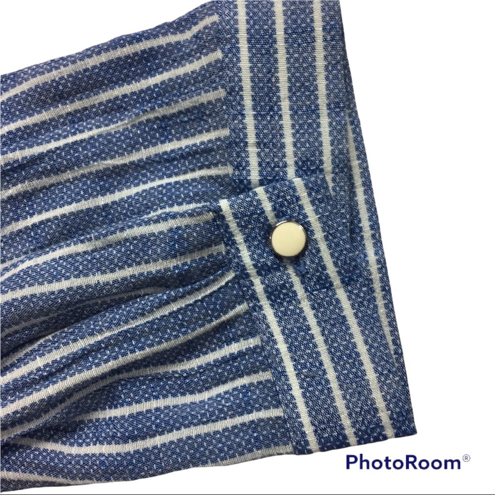 LEE STRIPED, RUFFLED BLOUSE - Picture 7 of 14